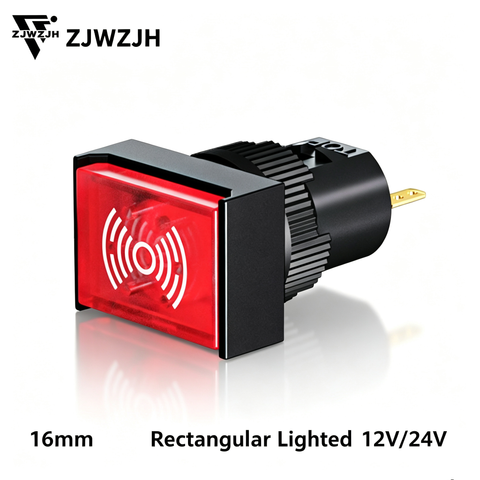 16MM plastic buzzer 12/24v led light
