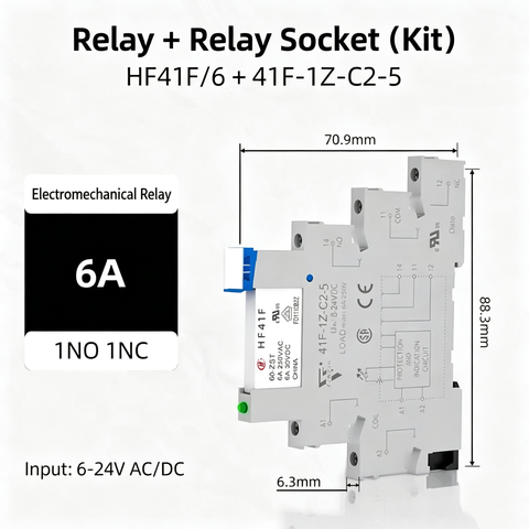 6.25mm Ultra-Thin Intermediate Relay Hongfa 41F-1Z-C5-1A Thin-Film Terminal Solid-State Module Group 24V