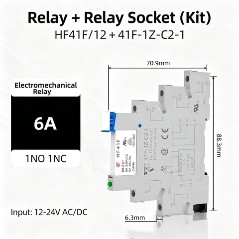 6.25mm Ultra-Thin Intermediate Relay Hongfa 41F-1Z-C5-1A Thin-Film Terminal Solid-State Module Group 24V
