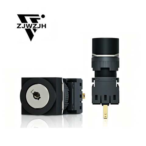 16MM Key switch 2positions/3positions momentary latching Position Rotary Key Switch  Latching Keylock Switch, 5A 5V‑250V, Keys Removable Only at Middle Off