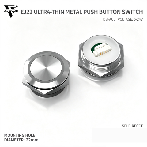 22mm ultra-thin metal push button switch momentary reset switch