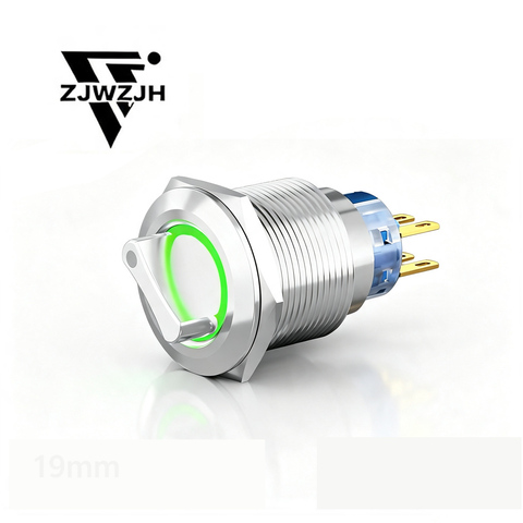 16/19/22mm metal Rotary Switch 12V-24V DC/AC, Latching Selection Switch 5Amp NONC  On Off On