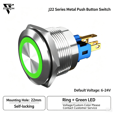 22mm stainless metal push button switch on/off power switch