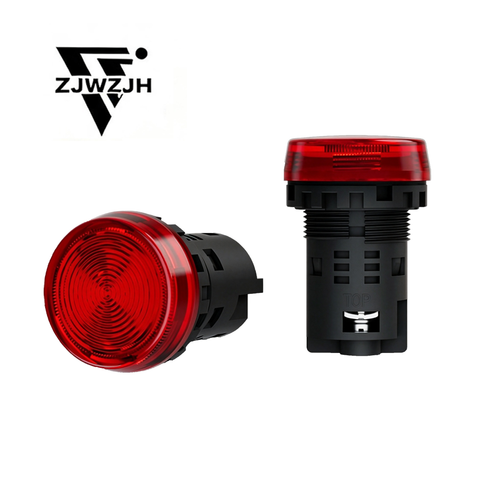 22mm LED Industrial Indicator Light,110V AC Pilot Signal Lamp for Industrial Machinery Control Circuits,7/8" Panel Mount, Screw Terminal