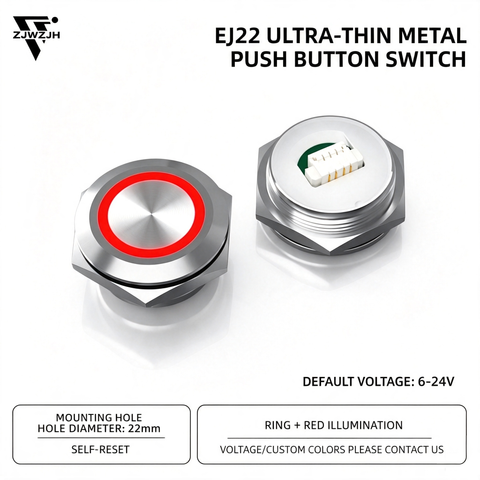 22mm ultra-thin metal push button switch momentary reset switch