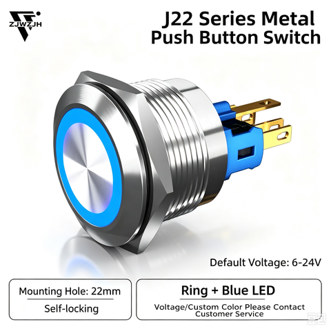 22mm stainless metal push button switch on/off power switch