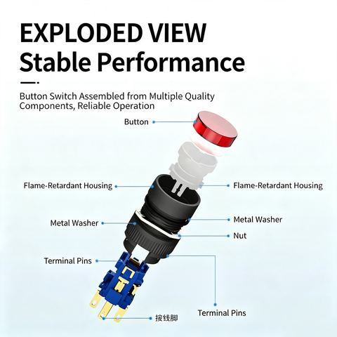 16mm push button switch K16