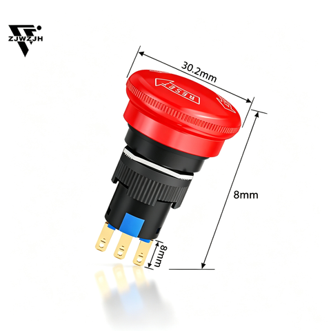 16mm mushroom emergency stop switch