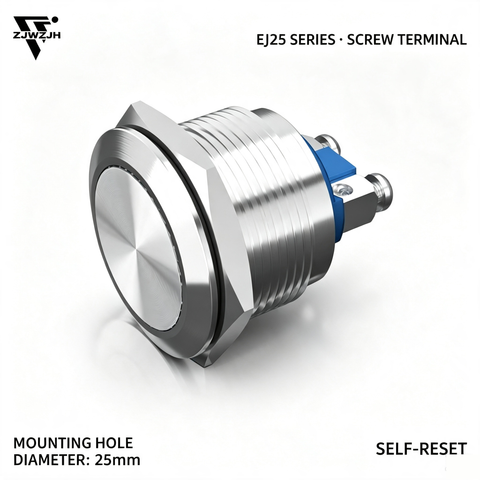 25mm led Momentary Screw Terminals metal push button switch Stainless Steel