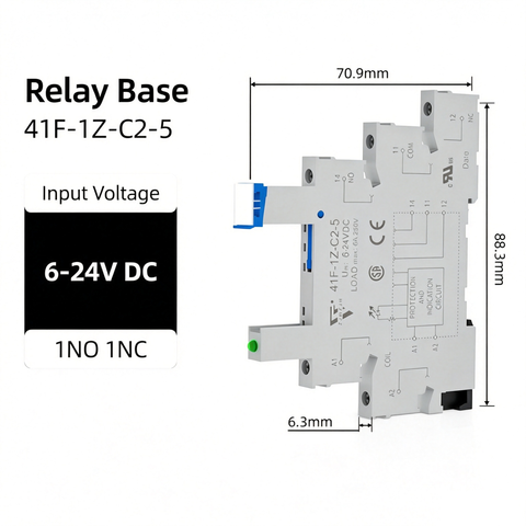 6mm slim relay high sensitivity Miniature Electromagnetic Relay 24V Coil DC/AC; Signal for PLC; HF41F/24-ZS 1NO 1NC 6Amp SPDT with Jumper, Separator, Din Rail Relay 24V