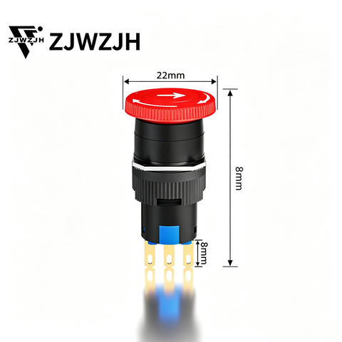 16mm mushroom emergency stop switch