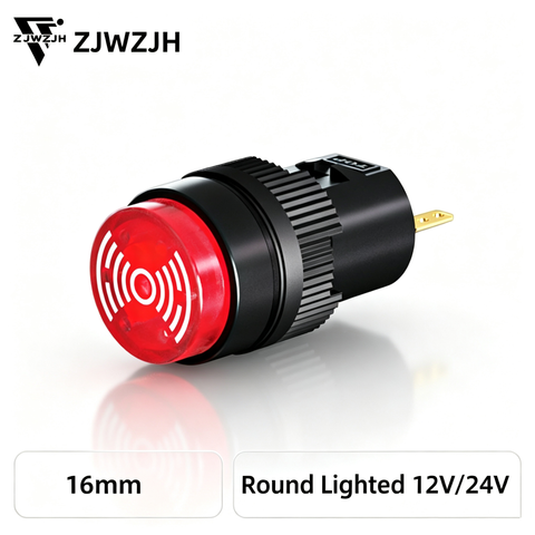 16MM Plastic LED Plastic LED Bright Buzzer Alarm Call(16mm Waterproof  Flash 12/24v)